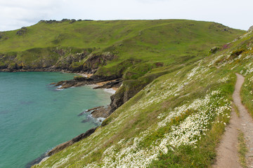 South west coast path Starehole bay near Salcombe Devon England uk 
