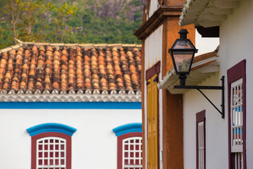 streets of the historical town Tiradentes Brazil