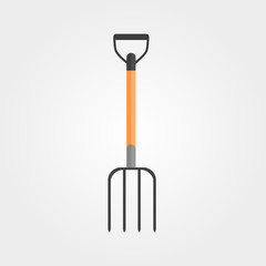 Pitchfork isolated on grey background. Vector illustration
