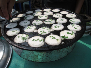 Coconut milk mix sugar and flour. - Kind of Thai sweetmeat