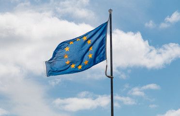 Waving flag of the European Union