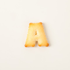 A letter made with biscuit