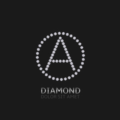 Letter A with diamonds