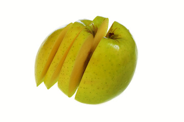 sliced green apple