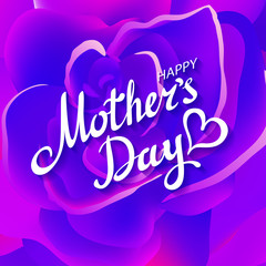 Happy Mothers Typographical Background With Roses
