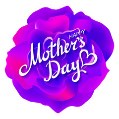 Happy Mothers Typographical Background With Roses