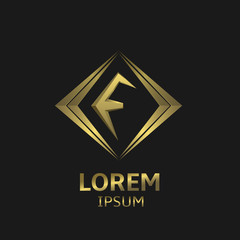 Golden F letter