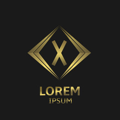 Golden X letter