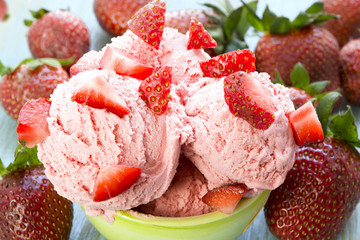 Strawberries ice cream