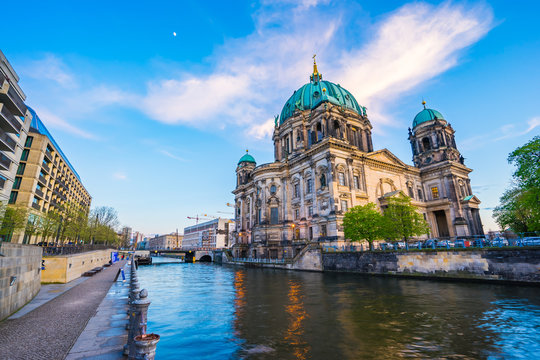 Nice sky with Berlin Cathedral in Berlin, Germany