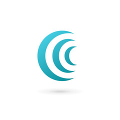 Letter C wireless logo icon design template elements