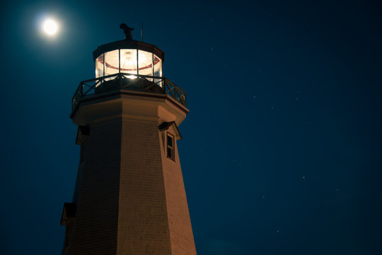 lighthouse and moon

