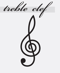 monochrome icon of treble clef 