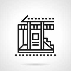 Vacation house black line vector icon