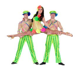 dancer team wearing a folk ukrainian costumes