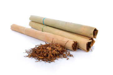 Tobacco pile and cigarette