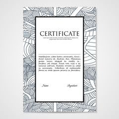 Graphic design template document with hand drawn doodle pattern.