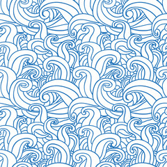 Abstract seamless pattern with abstract doodle waves.