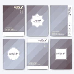 Grey set of vector corporate identity template. Modern business stationery mock-up. Background with grey triangles