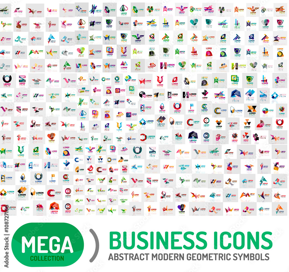 Poster huge mega collection of abstract logos