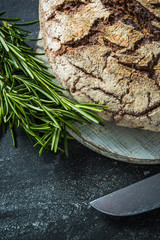 Home baked bread, food border background