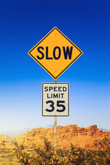 Traffic Sing Stop, Valley of Fire State Park, Southern Nevada, USA