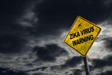 Zika Virus Warning Sign With Copy Space