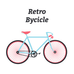Vintage bycicle. Flat bike. Retro bike.