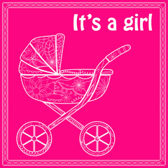 Its a girl card with baby carriage