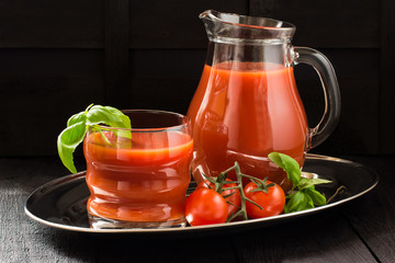 Tomato juice with basil