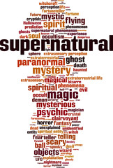 Supernatural word cloud concept. Vector illustration