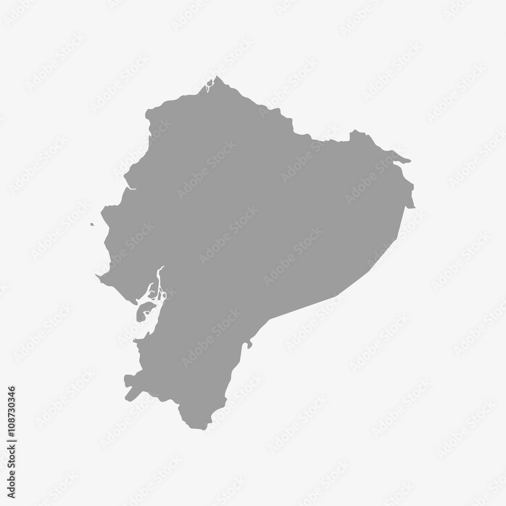Poster ecuador map in gray on a white background