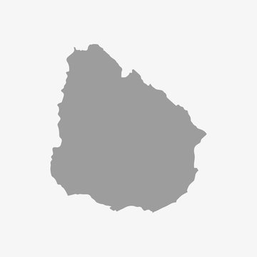 Uruguay map in gray on a white background