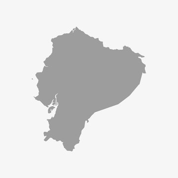 Ecuador map in gray on a white background
