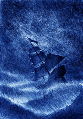 sailing ship and the storm