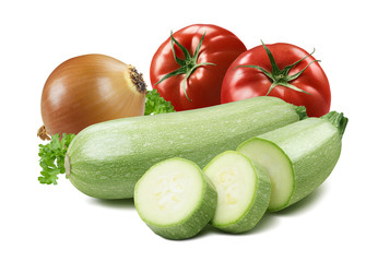 Yellow onion green scallion garlic isolated as package design element