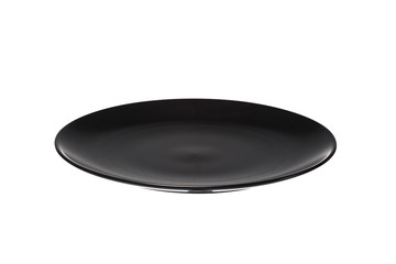 Black plate isolated on white background