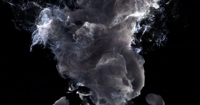 Motion Background VJ Loop - Noire Smoke Particles 4k + Matte
