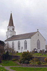 Fototapeta na wymiar White (former) Church, Comrie, Perthshire, Scotland