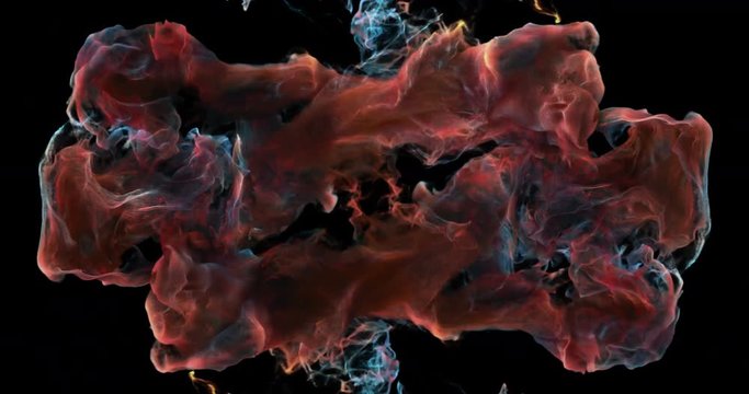 Motion Background VJ Loop - Red and Blue Particles 4k + Matte