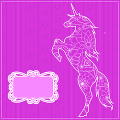 Obraz na płótnie Canvas Pink backdrop with unicorn