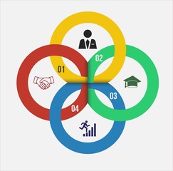 Infographic Template. Data Visualization. Can be used for workflow layout, number of options, steps, diagram, graph, presentation, round chart and web design.