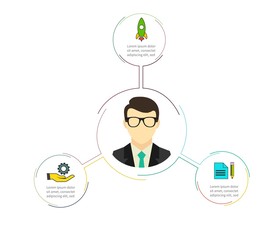 Infographic Template. Data Visualization. Can be used for workflow layout, number of options, steps, diagram, graph, presentation, round chart and web design.