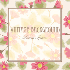 Vintage background with flowers