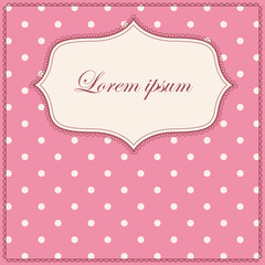 Polka dot pink background with banner