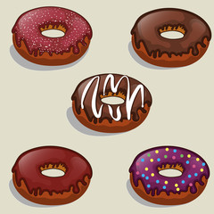 delicious donut, cartoon