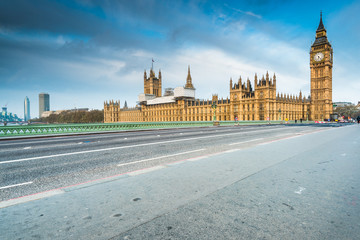 House of Parliament from Westminster Bridge at sunrise