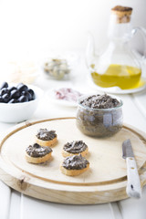 toasted bread with olive pate