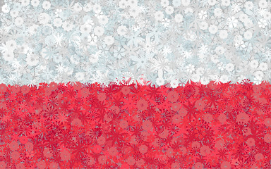 Flag of Poland with flowers