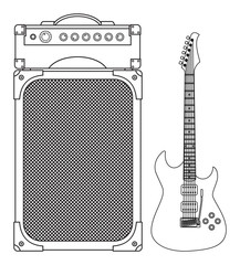 Electric Guitar and Amplifier